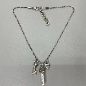 Brighton Key To My Heart Charm Necklace Silver Tone 18”